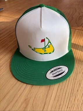 The Classic White and Green Trucker Hat with Nantucket masters Graphic